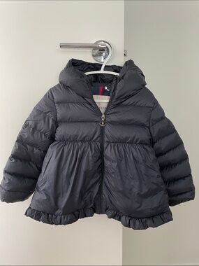 Moncler Girl Navy Hooded Jacket 3T